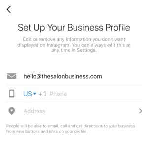 Beauty Salon Instagram bio contact details