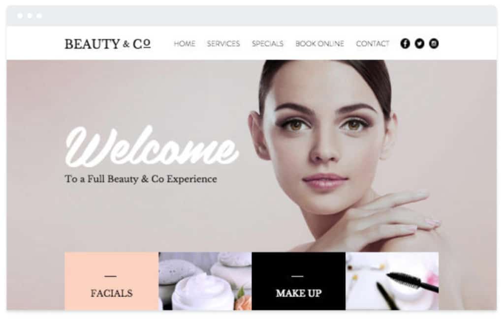 Wix beauty salon website design template