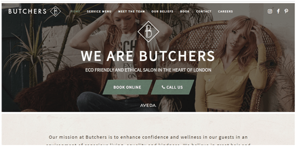 Eco Salon Website Design