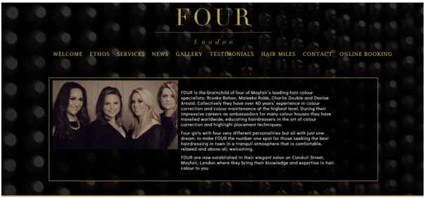 Four Salon Website inspiration