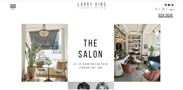 Salon website example