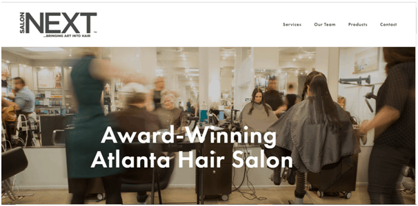 Next hair salon website design inspiration