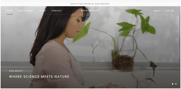 Vaia Beauty Salon Website Example
