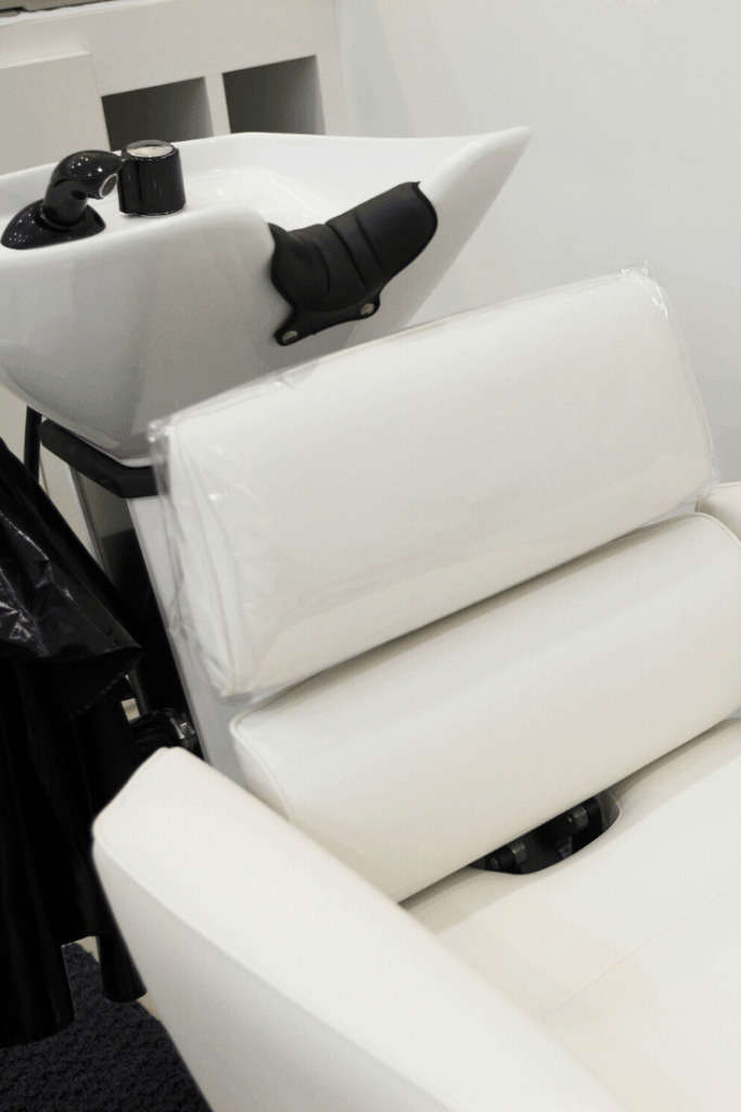 Small salon backwash design in white