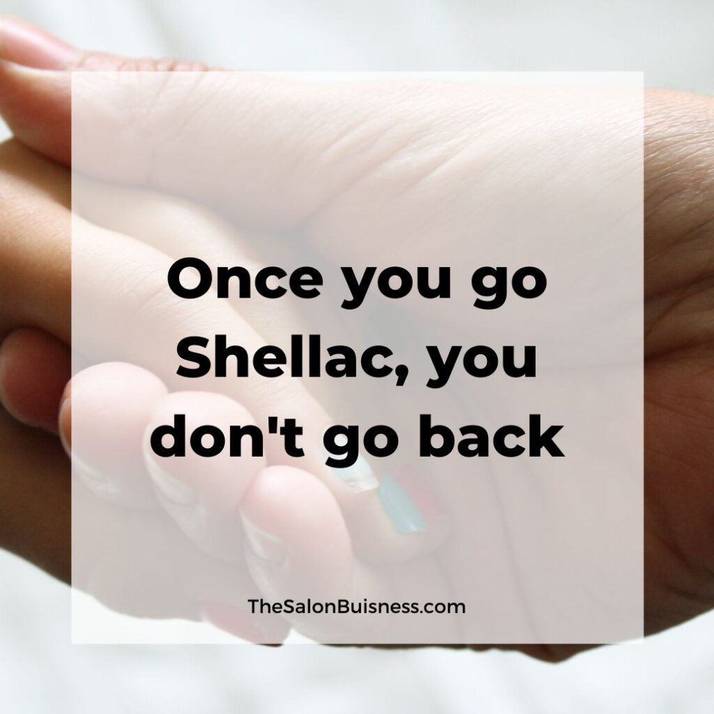 Funny gel nail quote - shellac - woman with blue nails