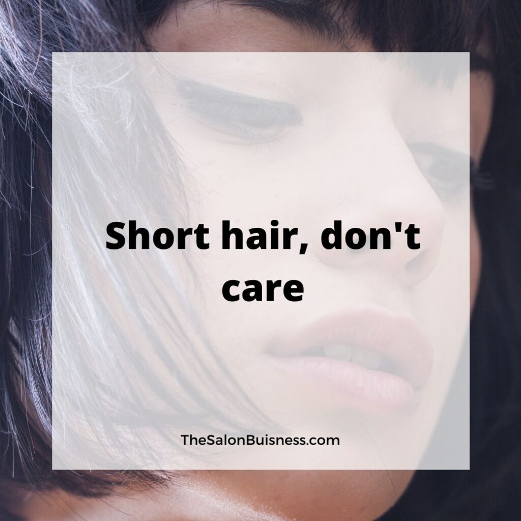Funny hair quote - women with short hair