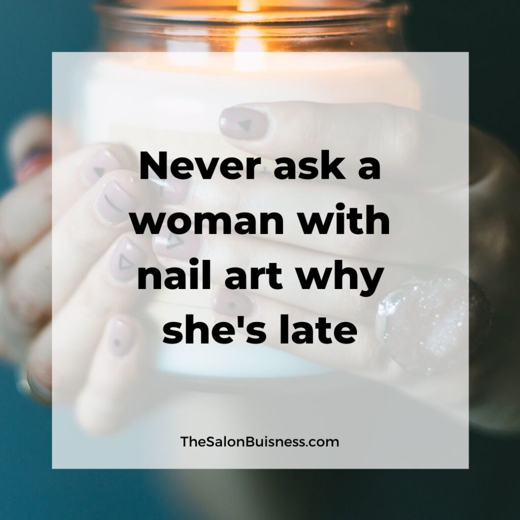 Funny nail art quote - woman holding candle