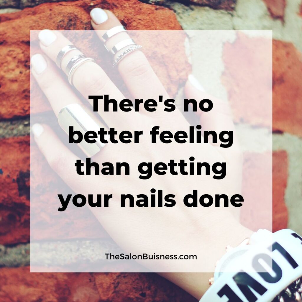 Getting nails done motivational quote - woman holding bricks