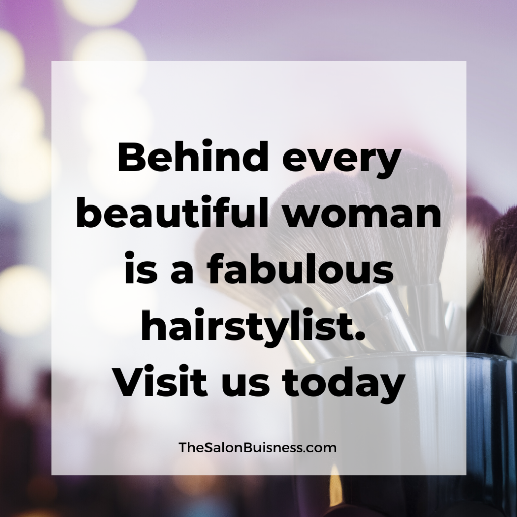Catchy salon phrase about beauty. 