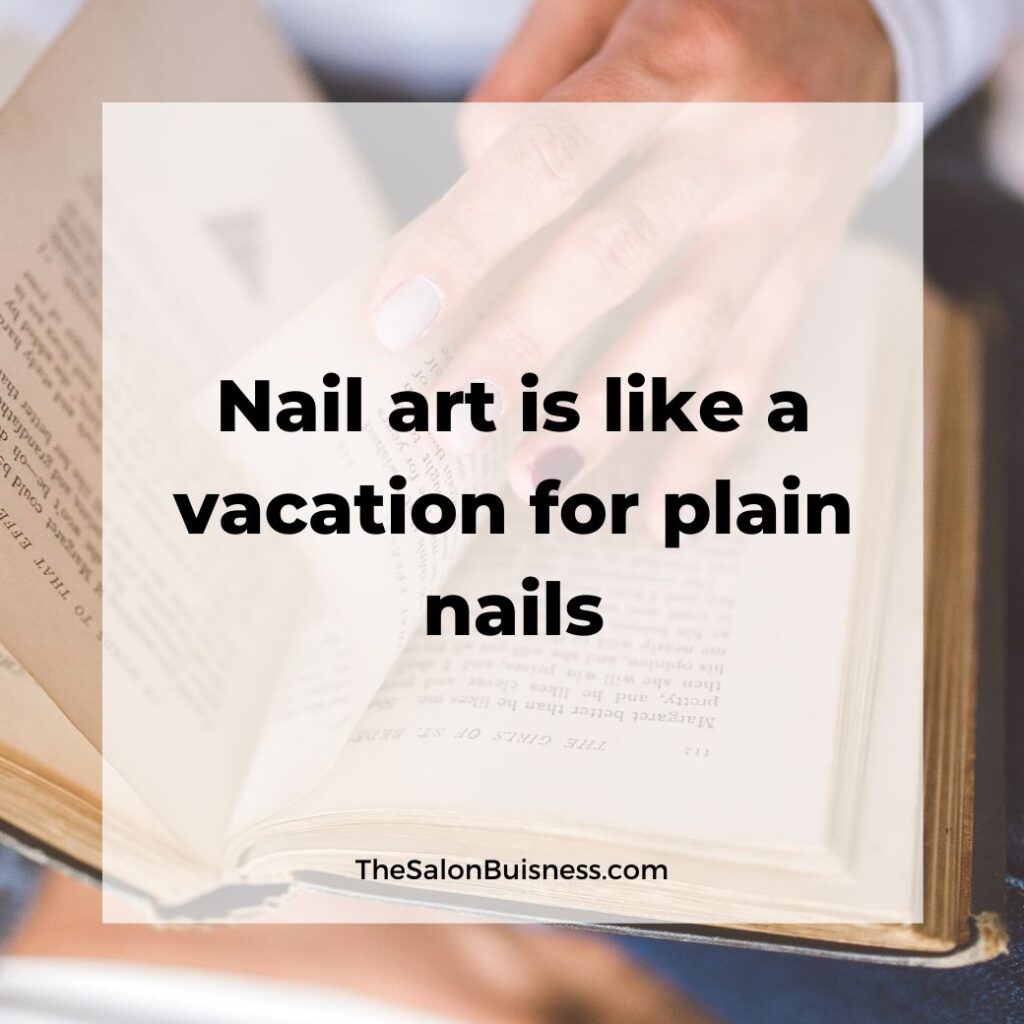 Nail art - funny & motivational quote - woman reading book