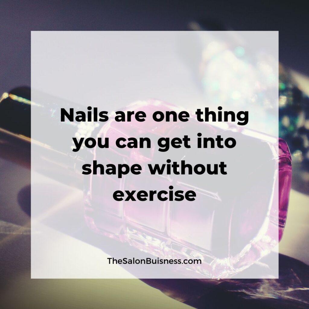 Relatable nail quote - pink nail polish bottle