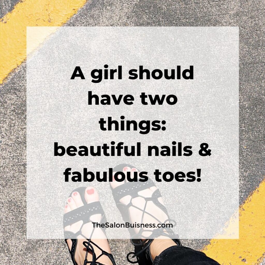 Woman with red nails & black shoes - motivational quotes