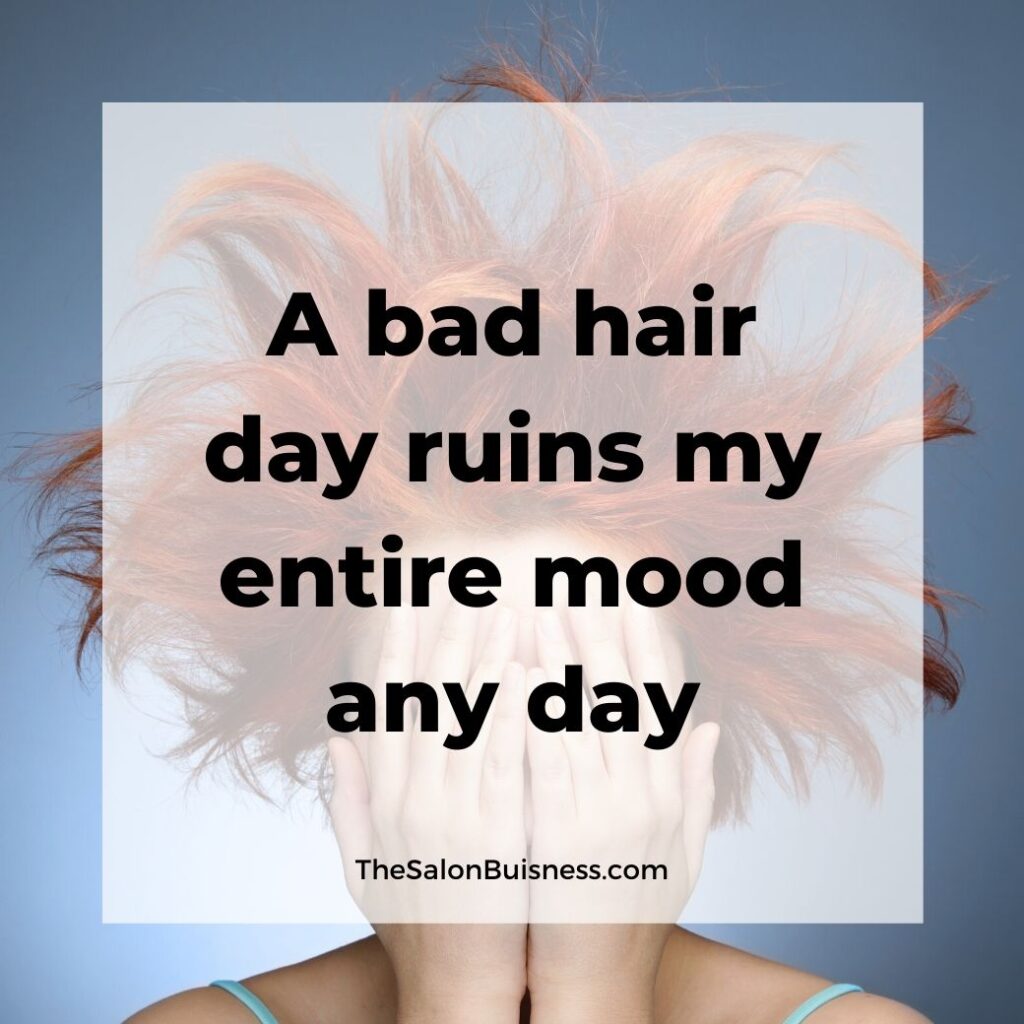 Bad hair day quotes - woman with messy orange hair covering face