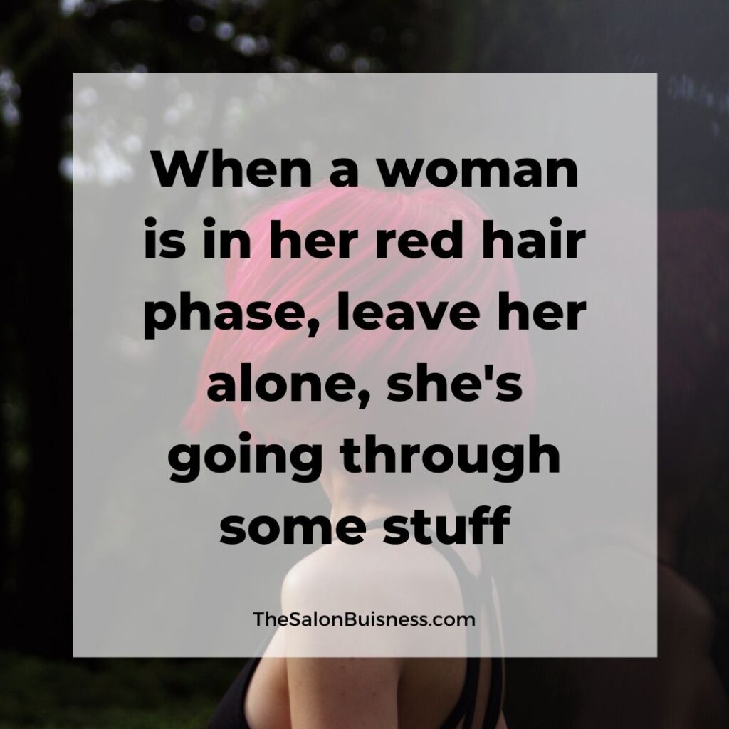 Hair color quotes - woman with red short hair