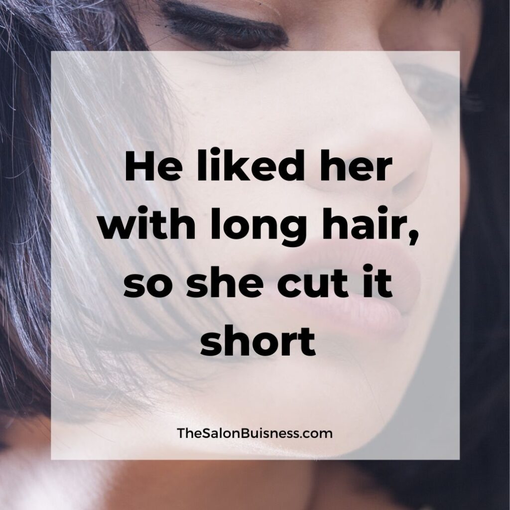 empowering short hair quotes  - woman with short black hair