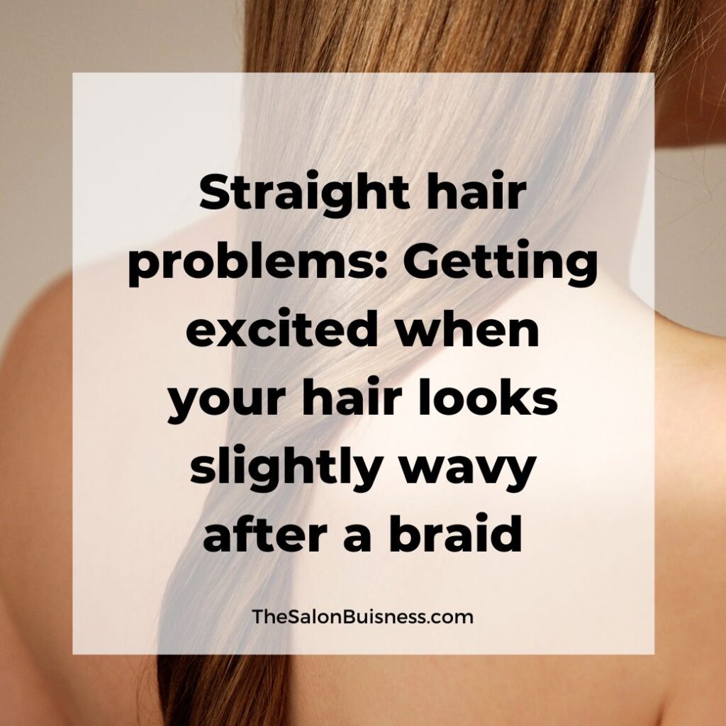 funny straight hair quotes  -  woman with straight brown hair wrapped up down back