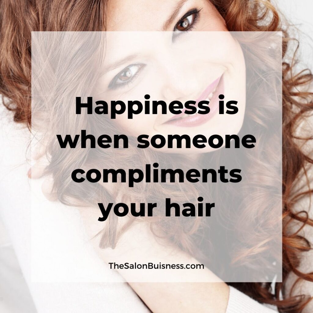  hair compliments quotes   -  woman with curly brunette hair smiling