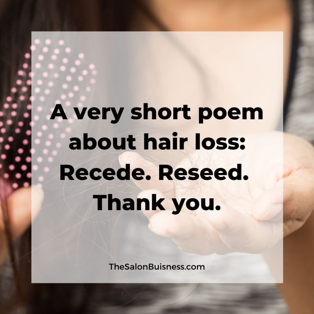  hair loss quotes   -  woman with brown hair holding hair that came out & brush