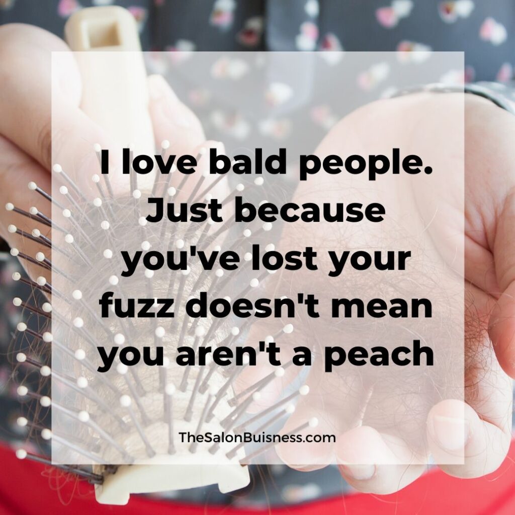  hair loss quotes   -  woman with hair in hand and hair brush