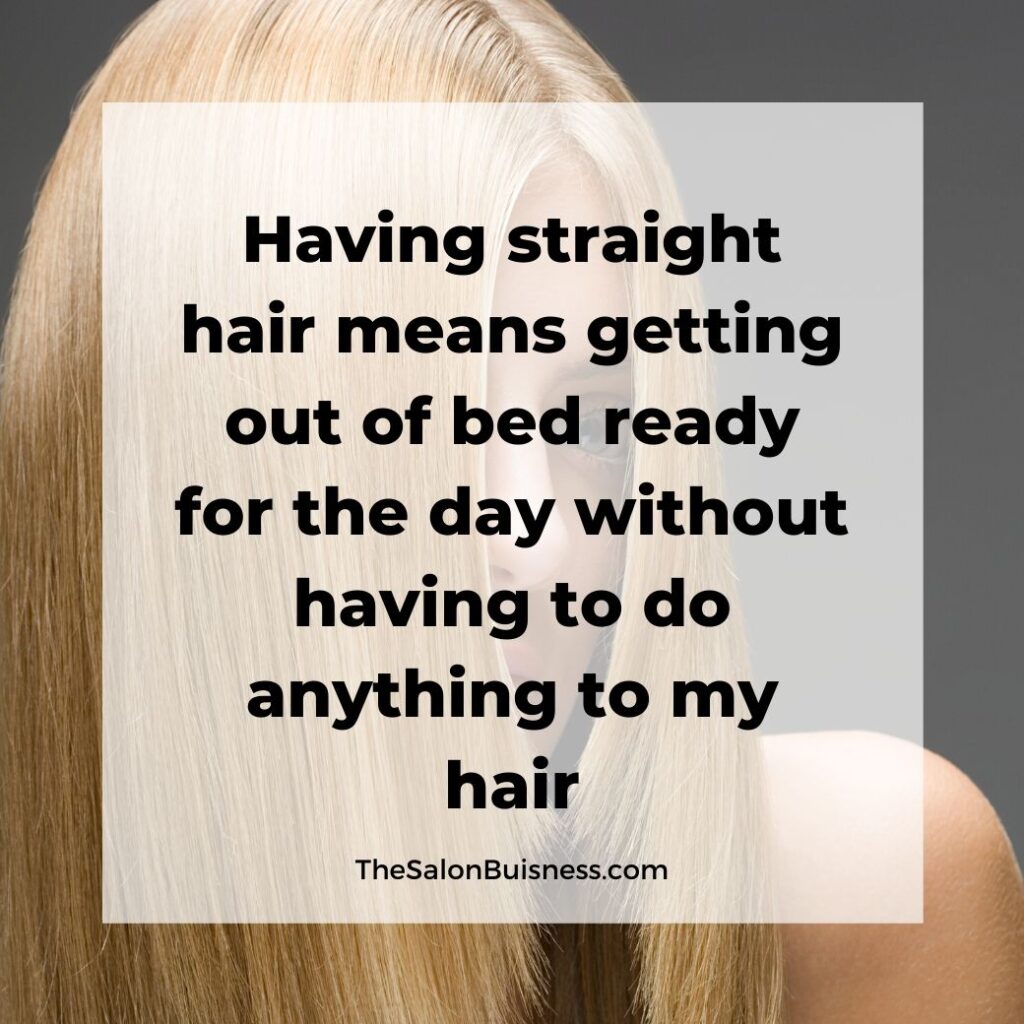 relatable straight hair quotes  -  woman with straight blonde hair - with hair covering face 