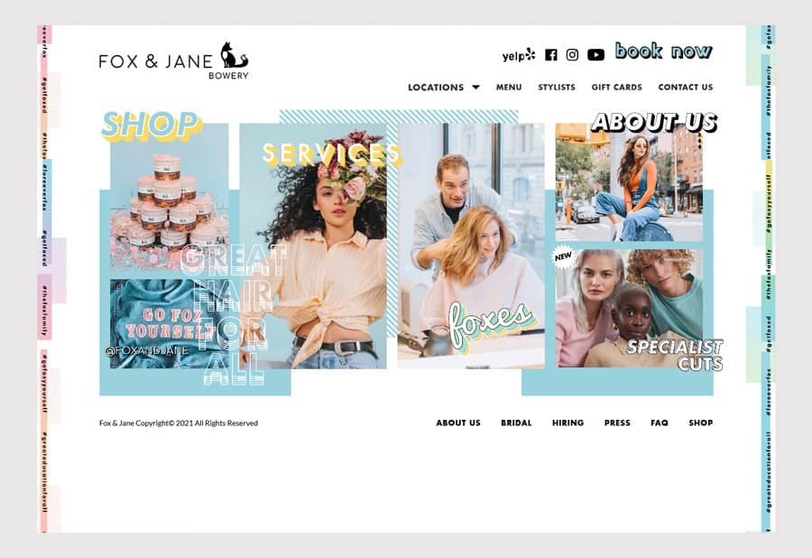 Fox & Jane Salon - Hair salon website design example