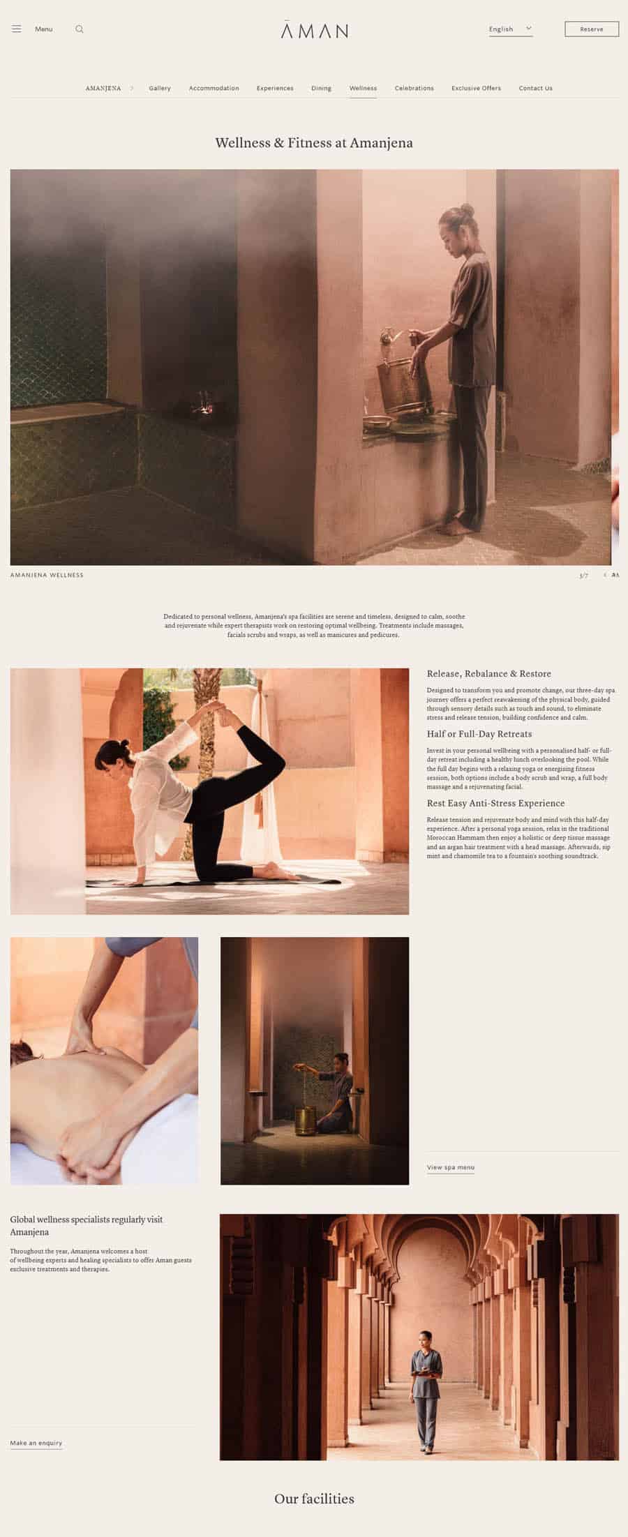 website design Amanjena Luxury Spa in Marrakech