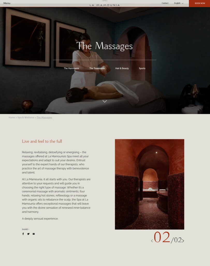 Spa website design La Mamounia Marrakech