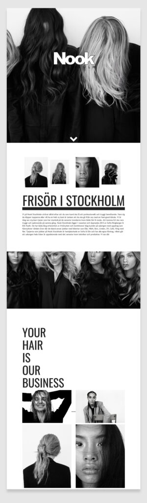 Nook Stockholm Hair Salon website
