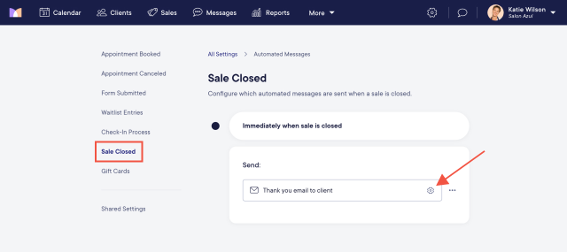 Mangomint sales closed in automated messages