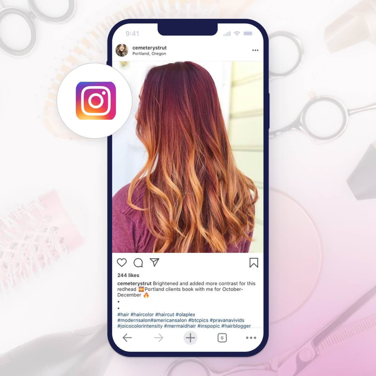 example of an Instagram caption for a salon