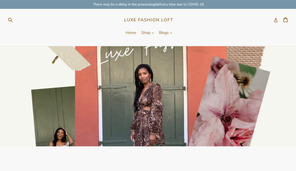 Fashion brand example using squareup for their website