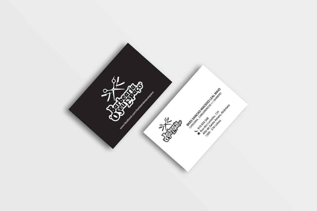 Black and white hair salon business cards